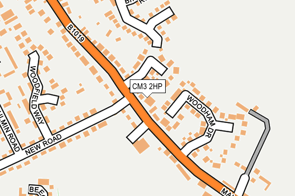 CM3 2HP map - OS OpenMap – Local (Ordnance Survey)