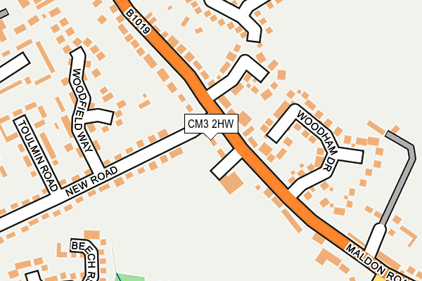 CM3 2HW map - OS OpenMap – Local (Ordnance Survey)