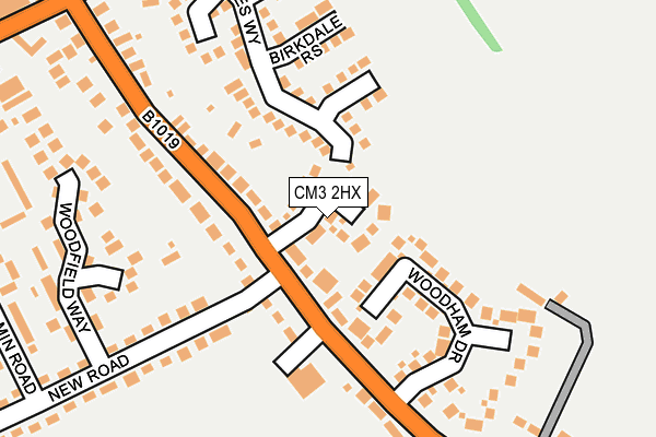 CM3 2HX map - OS OpenMap – Local (Ordnance Survey)