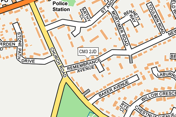 CM3 2JD map - OS OpenMap – Local (Ordnance Survey)
