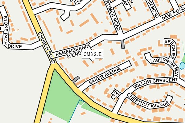 CM3 2JE map - OS OpenMap – Local (Ordnance Survey)