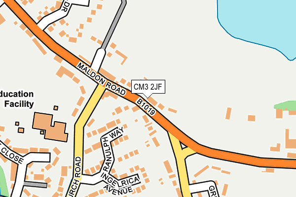 CM3 2JF map - OS OpenMap – Local (Ordnance Survey)