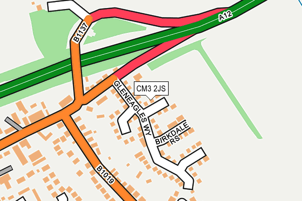 CM3 2JS map - OS OpenMap – Local (Ordnance Survey)