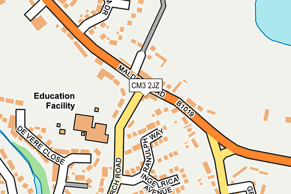 CM3 2JZ map - OS OpenMap – Local (Ordnance Survey)