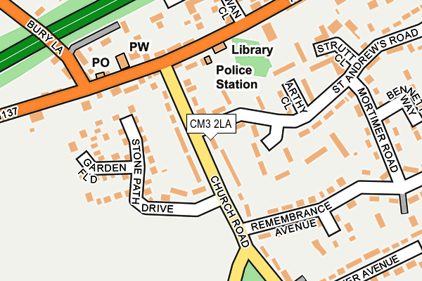 CM3 2LA map - OS OpenMap – Local (Ordnance Survey)