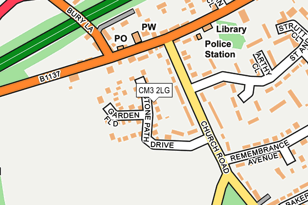 CM3 2LG map - OS OpenMap – Local (Ordnance Survey)