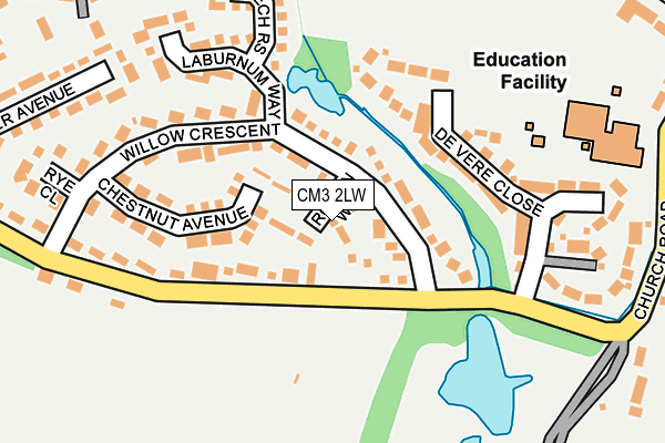 CM3 2LW map - OS OpenMap – Local (Ordnance Survey)