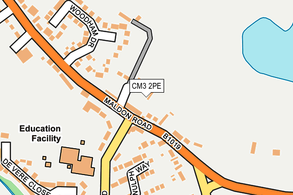CM3 2PE map - OS OpenMap – Local (Ordnance Survey)