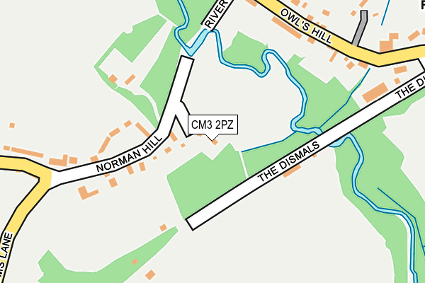 CM3 2PZ map - OS OpenMap – Local (Ordnance Survey)