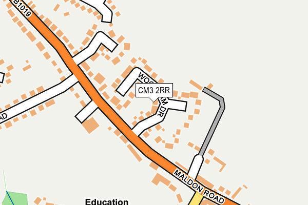 CM3 2RR map - OS OpenMap – Local (Ordnance Survey)