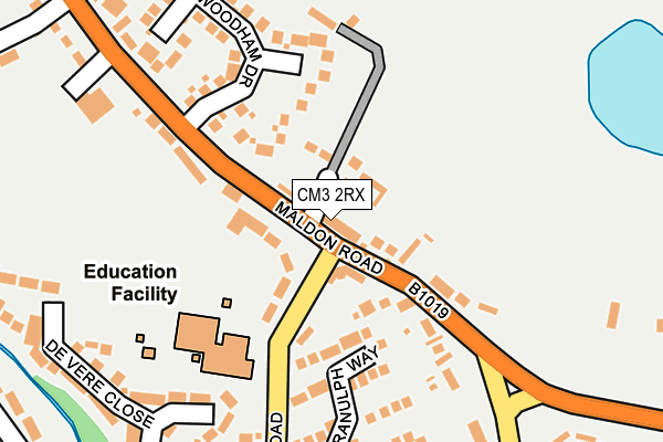 CM3 2RX map - OS OpenMap – Local (Ordnance Survey)