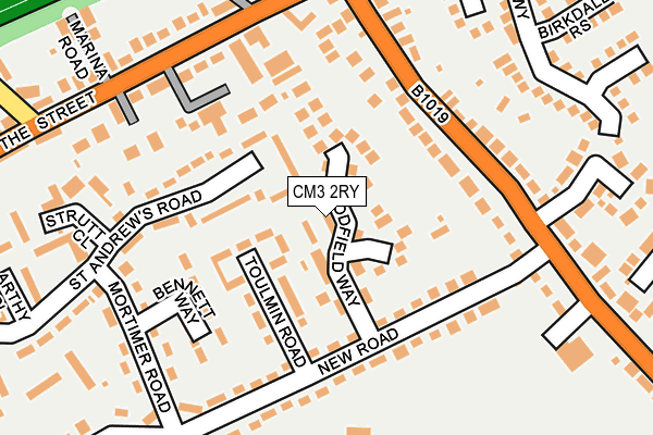 CM3 2RY map - OS OpenMap – Local (Ordnance Survey)