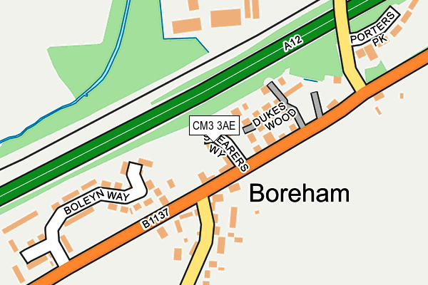 CM3 3AE map - OS OpenMap – Local (Ordnance Survey)