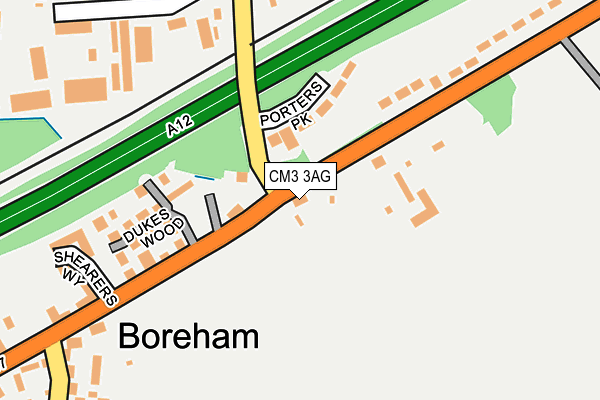 CM3 3AG map - OS OpenMap – Local (Ordnance Survey)