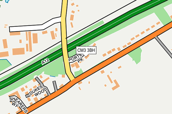 CM3 3BH map - OS OpenMap – Local (Ordnance Survey)