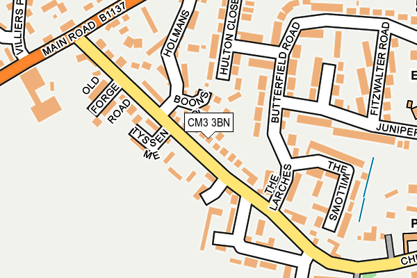 CM3 3BN map - OS OpenMap – Local (Ordnance Survey)