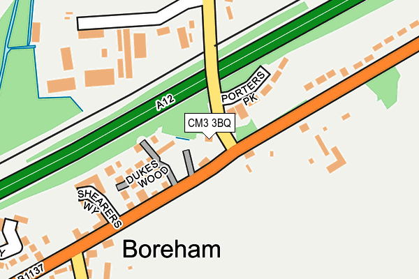 CM3 3BQ map - OS OpenMap – Local (Ordnance Survey)