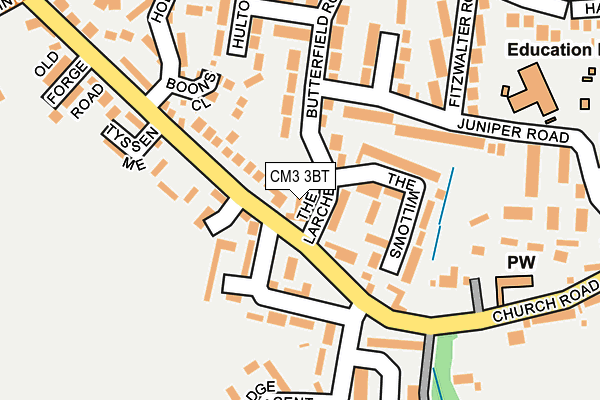 CM3 3BT map - OS OpenMap – Local (Ordnance Survey)