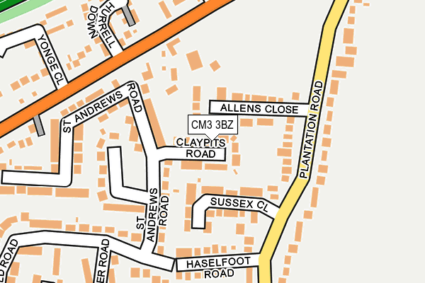 CM3 3BZ map - OS OpenMap – Local (Ordnance Survey)