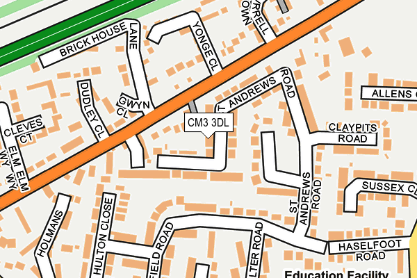 CM3 3DL map - OS OpenMap – Local (Ordnance Survey)