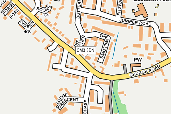 CM3 3DN map - OS OpenMap – Local (Ordnance Survey)