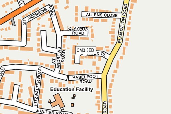 CM3 3ED map - OS OpenMap – Local (Ordnance Survey)