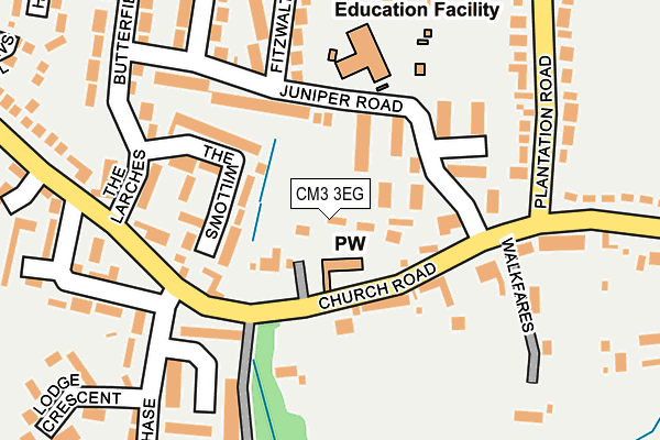 CM3 3EG map - OS OpenMap – Local (Ordnance Survey)