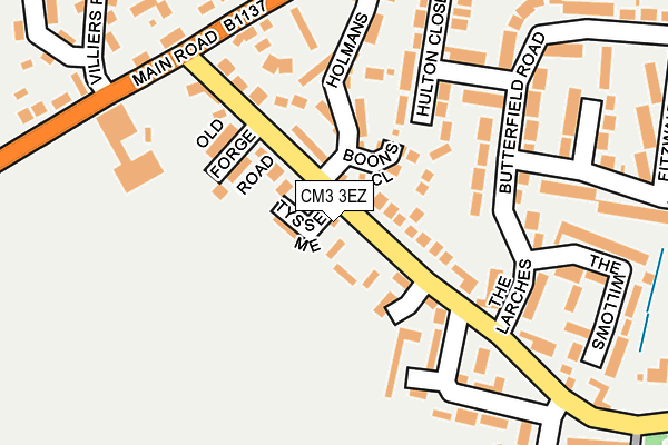 CM3 3EZ map - OS OpenMap – Local (Ordnance Survey)