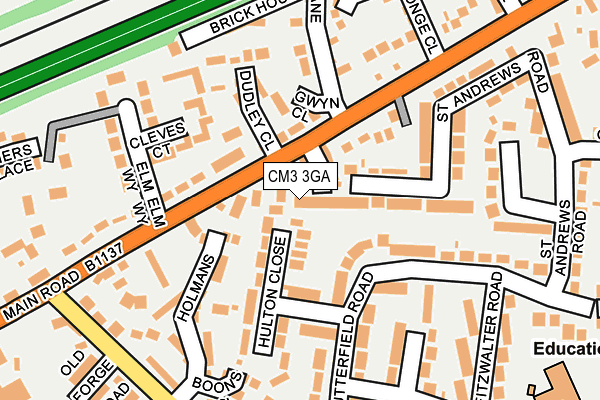 CM3 3GA map - OS OpenMap – Local (Ordnance Survey)