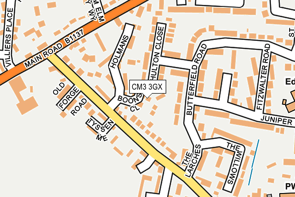 CM3 3GX map - OS OpenMap – Local (Ordnance Survey)