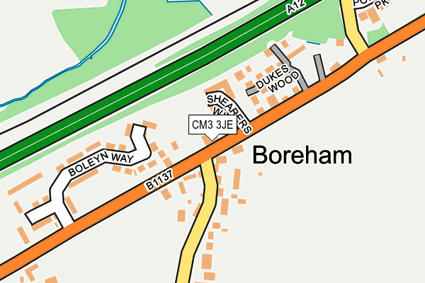 CM3 3JE map - OS OpenMap – Local (Ordnance Survey)
