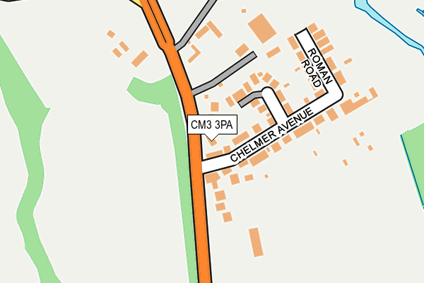 CM3 3PA map - OS OpenMap – Local (Ordnance Survey)