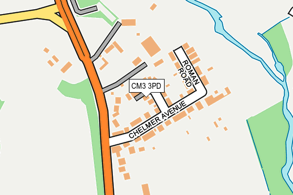 CM3 3PD map - OS OpenMap – Local (Ordnance Survey)