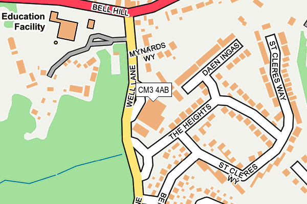 CM3 4AB map - OS OpenMap – Local (Ordnance Survey)