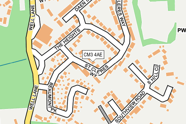 CM3 4AE map - OS OpenMap – Local (Ordnance Survey)