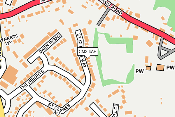 CM3 4AF map - OS OpenMap – Local (Ordnance Survey)