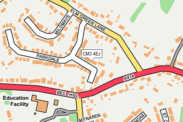 CM3 4EJ map - OS OpenMap – Local (Ordnance Survey)