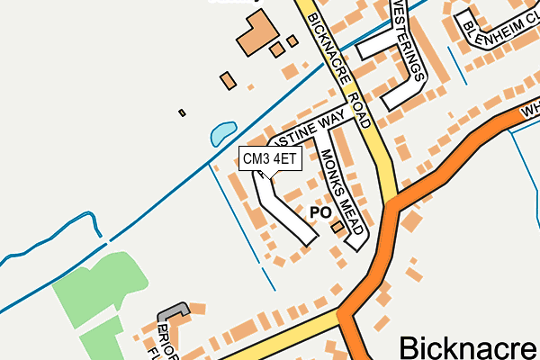 CM3 4ET map - OS OpenMap – Local (Ordnance Survey)