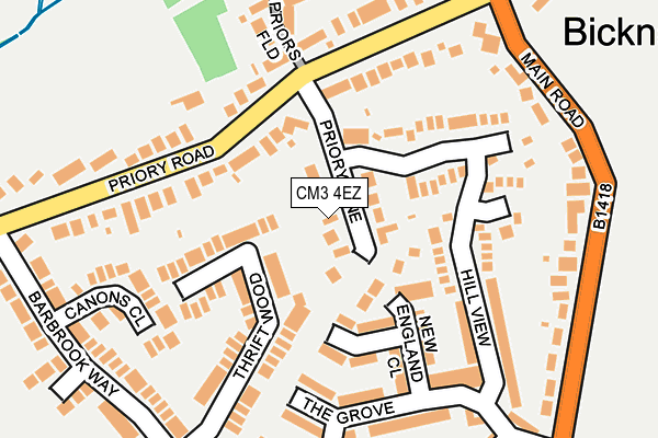 CM3 4EZ map - OS OpenMap – Local (Ordnance Survey)