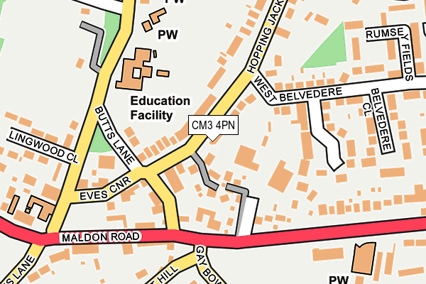 CM3 4PN map - OS OpenMap – Local (Ordnance Survey)