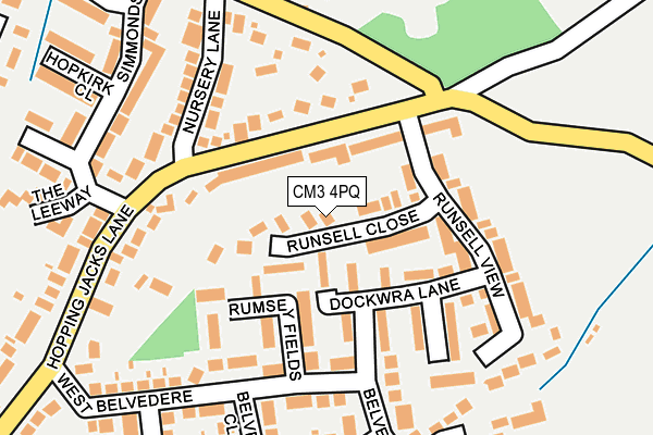 CM3 4PQ map - OS OpenMap – Local (Ordnance Survey)