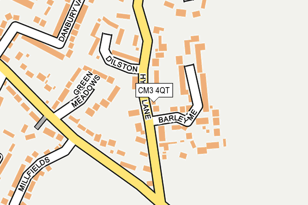 CM3 4QT map - OS OpenMap – Local (Ordnance Survey)
