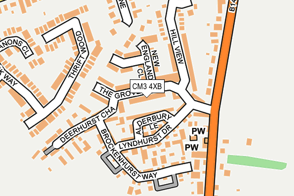 CM3 4XB map - OS OpenMap – Local (Ordnance Survey)