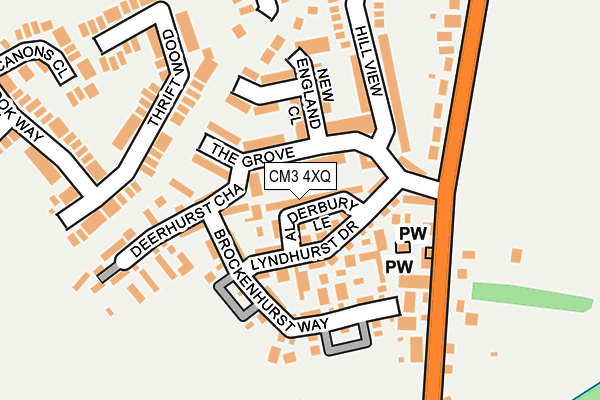 CM3 4XQ map - OS OpenMap – Local (Ordnance Survey)