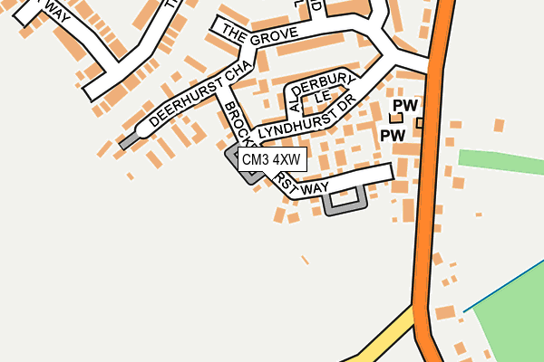 CM3 4XW map - OS OpenMap – Local (Ordnance Survey)