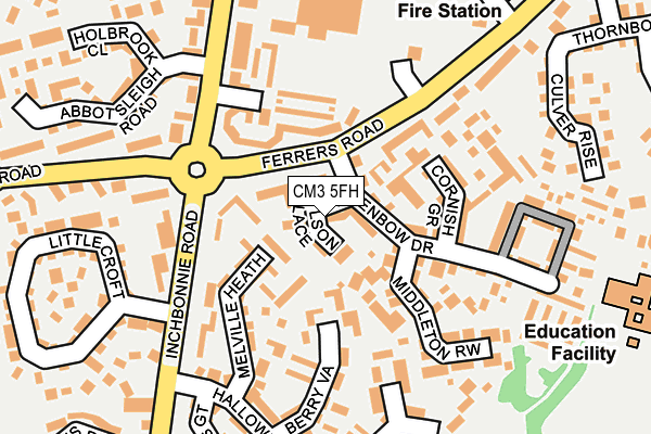 CM3 5FH map - OS OpenMap – Local (Ordnance Survey)