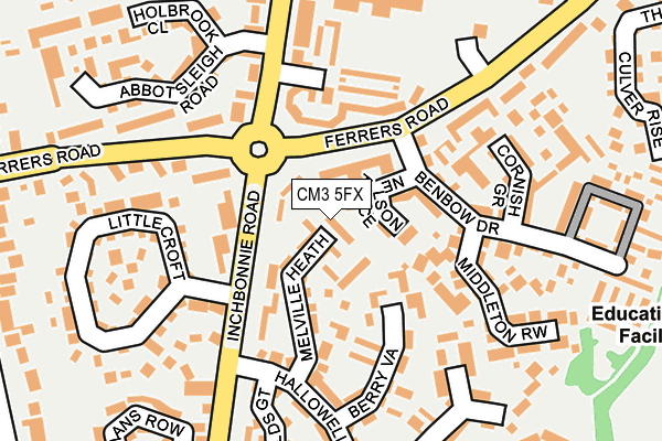 CM3 5FX map - OS OpenMap – Local (Ordnance Survey)
