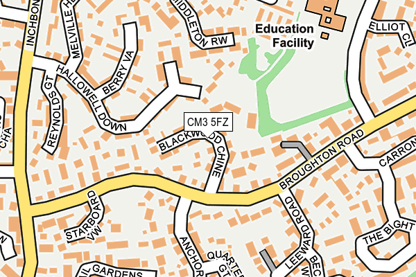 CM3 5FZ map - OS OpenMap – Local (Ordnance Survey)