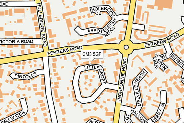 CM3 5GF map - OS OpenMap – Local (Ordnance Survey)