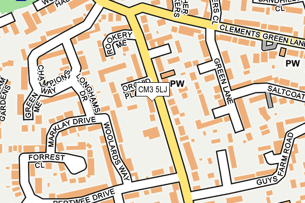 CM3 5LJ map - OS OpenMap – Local (Ordnance Survey)